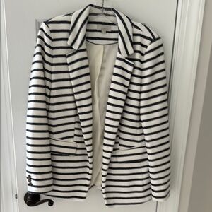 Loft blue and white Striped Women's Jacket - size 4